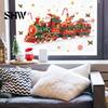 Christmas Window Clings Train Wall Sticker, Santa Claus Reindeer Decals, Self Adhesive Xmas Party Decor Murals, Removable PVC Art for Home Living Room