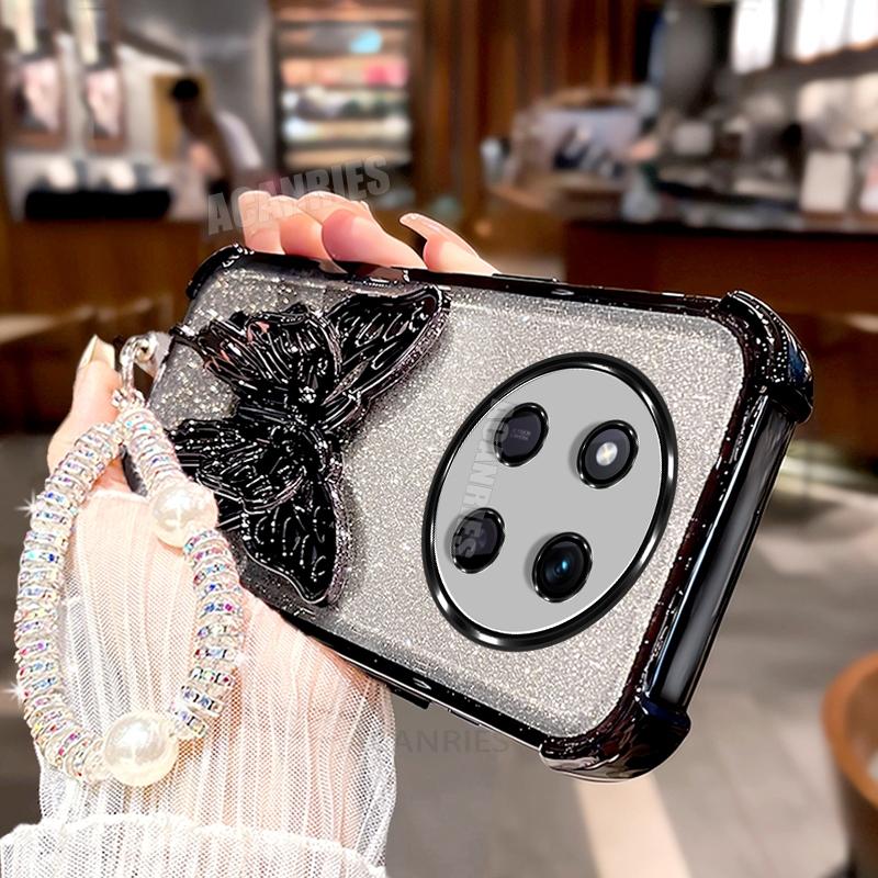 

Magic7lite Шнурок Покрытие Держатель-бабочка Силиконовый чехол Для Honor Magic 7 6 5 Magic7 Lite Pro X9c Ударопрочная Подставка Задняя крышка Honor Magic7 Pro