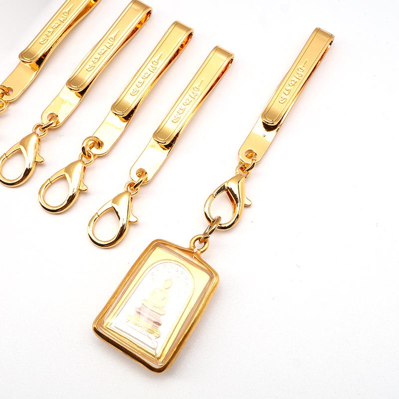 

Таиландский амулет из титановой стали с поясным зажимом: Нержавеющая сталь, сохраняющая цвет, с застежкой-лобстером.