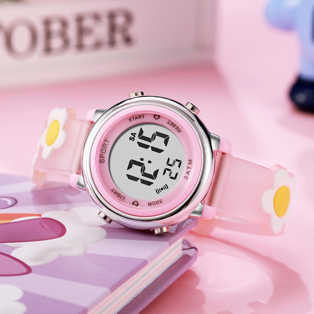 Fashion simple cute cartoon floret electronic watch LED electronic display, suitable for Christmas Halloween gifts