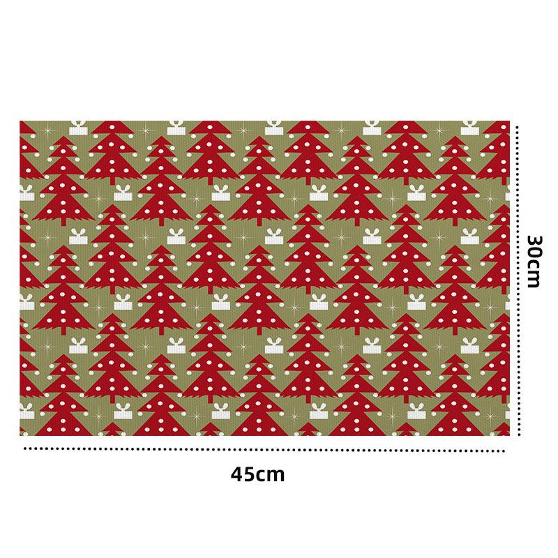 

Рождественский плейсмат ПВХ Изоляционная подкладка Водонепроницаемый и противоскользящий Коврики для посуды Настольный коврик для кружки Тарелка для украшения стола Защитник L