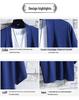 Men's Casual Seven-Sleeve Ice Silk Cardigan, Chinese Style, Solid Color, Plus Size