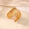 Creative Rose Pattern Wide Version Bracelet Temperament Party Hollow Bracelet Does Not Fade Hot Sale