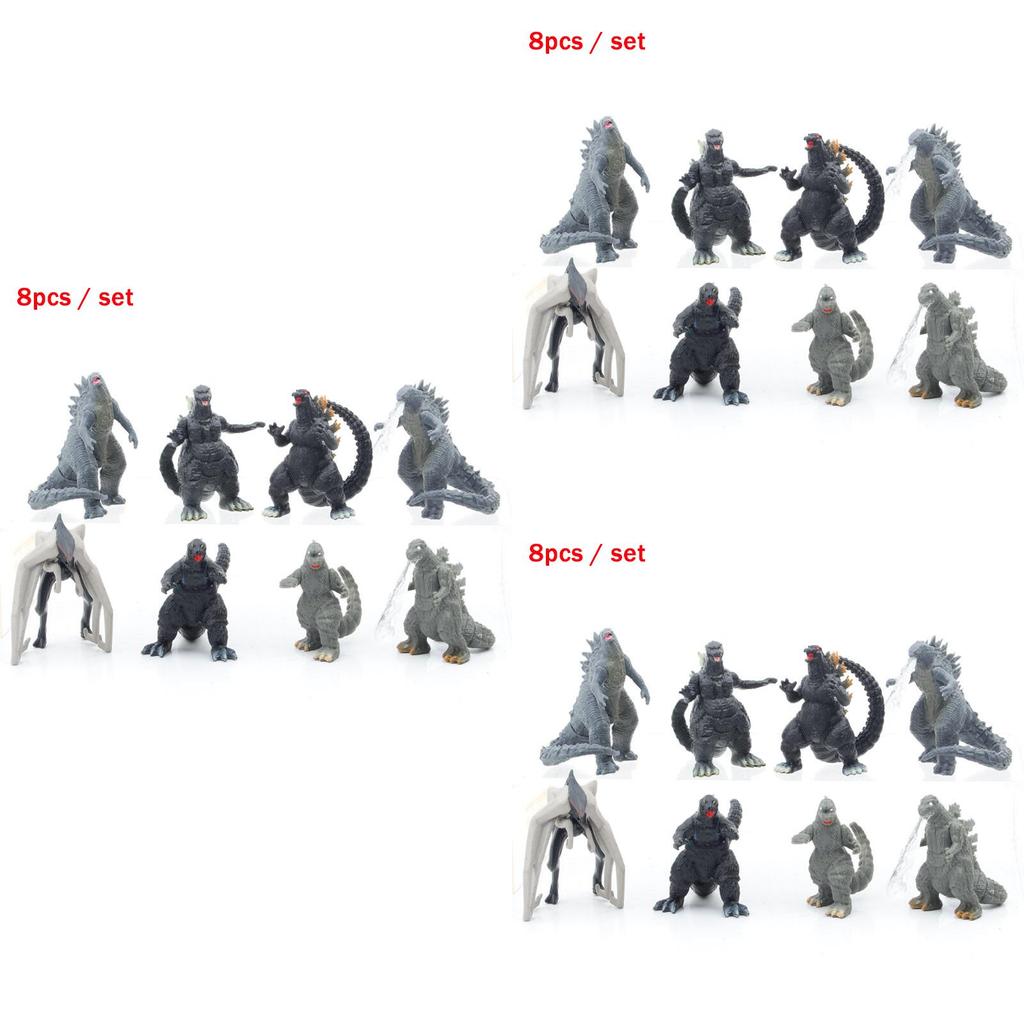Eight Piece Godzilla Kong Kim Battle Dinosaur Pvc Action Figure Collection For Kids And Decor