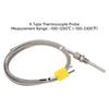 1/8" NPT Threade K-Type Thermocouple Stainless Steel ‑100 to 1250 ℃ Temperature Sensor 80mm Probe Compression Fittings