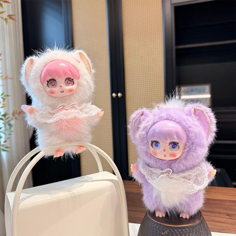 Cute Angel Wings Plush Lace Vinyl Doll Series Pendant Keychain Backapck Hangings Decoration Gift