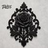 Niche Home Decoration Gothic Rose Wall Decor, 3D Printed Black Matte Floral Relief Hanging Dark Romantic Sculpture Sculpture, Baroque Style