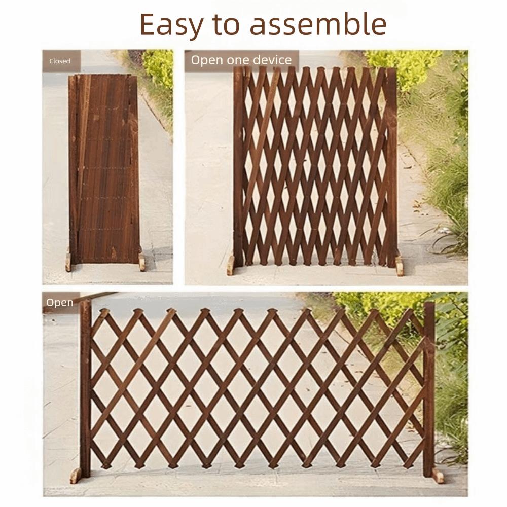 Rozciągliwe Drewniane Ogrodzenie Trwałe/bezwonne Rozszerzone Ogrodzenie Kratowe Dekoracja Ogrodu