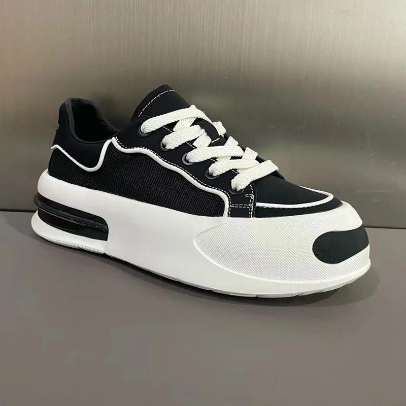 

Men Casual Board Shoes Korean Versatile Breathable Cloth Thick Bottom Heightening Small White Shoes Flat Comfort Sneaker Hombre 39 чорний