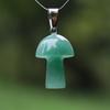 2cm Natural Crystal Jade & Pink Tiger Eye Mushroom Necklace Pendant