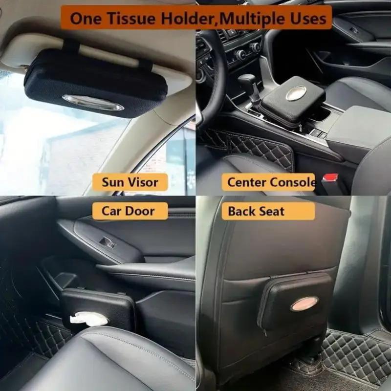 Car Tissue Box, Sunshade Seat Backrest Suspension Tissue Box, Car Armrest Box, Tissue Storage Box, Car Storage And Organization