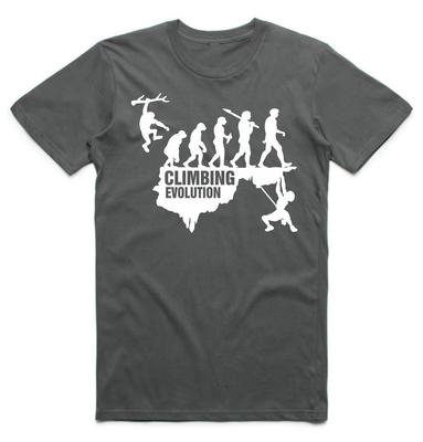 Evolution Of Rock Climbing T Shirt Mountain Climber Cliff Holiday Birthday Top