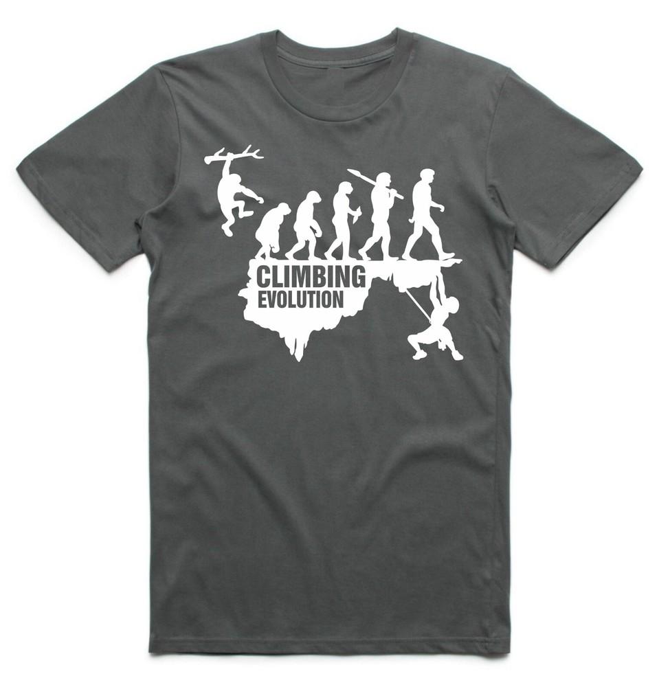 

Evolution Of Rock Climbing T Shirt mountain climber cliff Holiday Birthday Top S