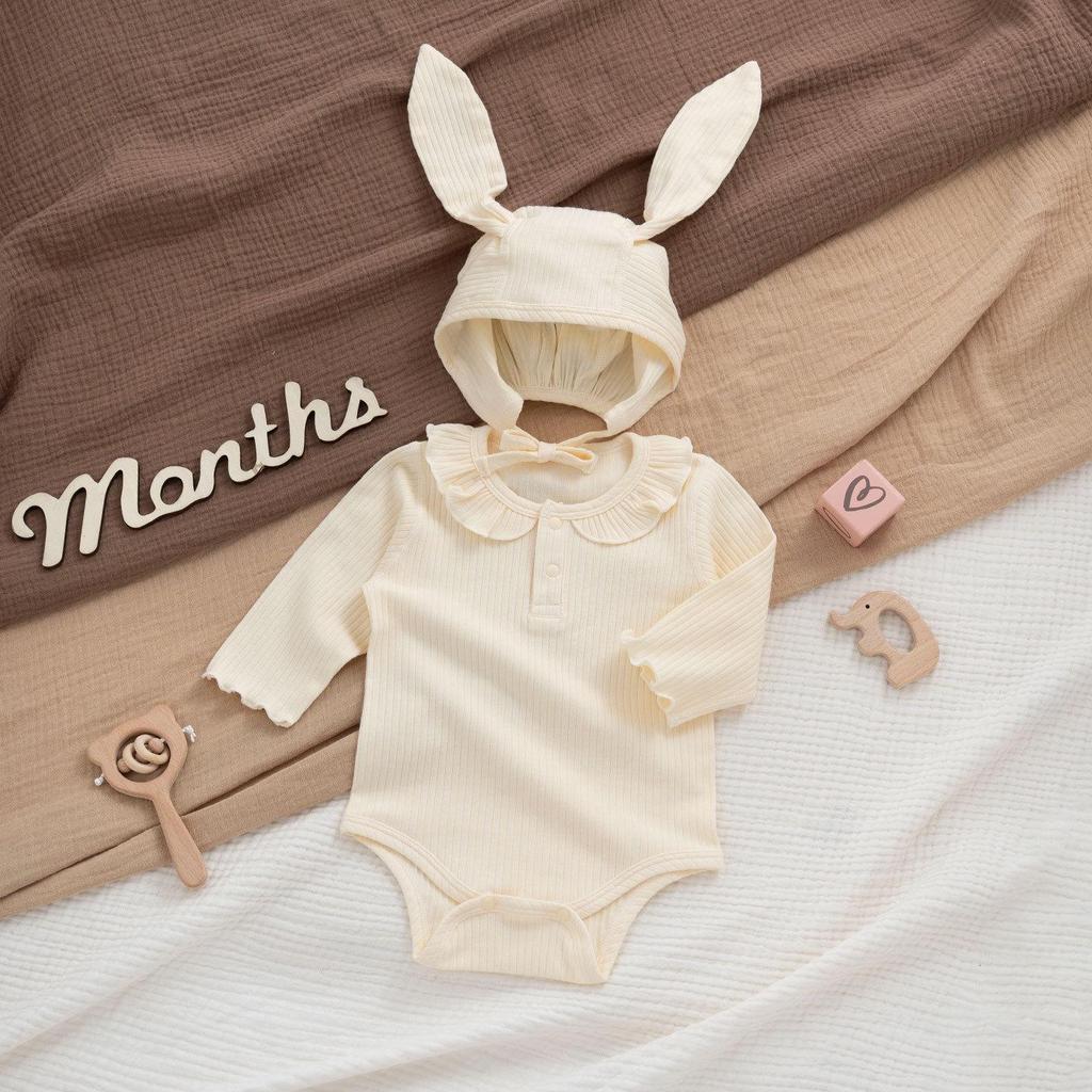 Newborn Princess Spring & Autumn Cotton Romper Set: Baby Girl's Stylish Seasonal Outfit