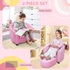 Kids Toddler Sofa Children's Armchair Footstool with Thick Padding, Anti-skid Foot Pads, 30 X 28 X 21cm, Pink