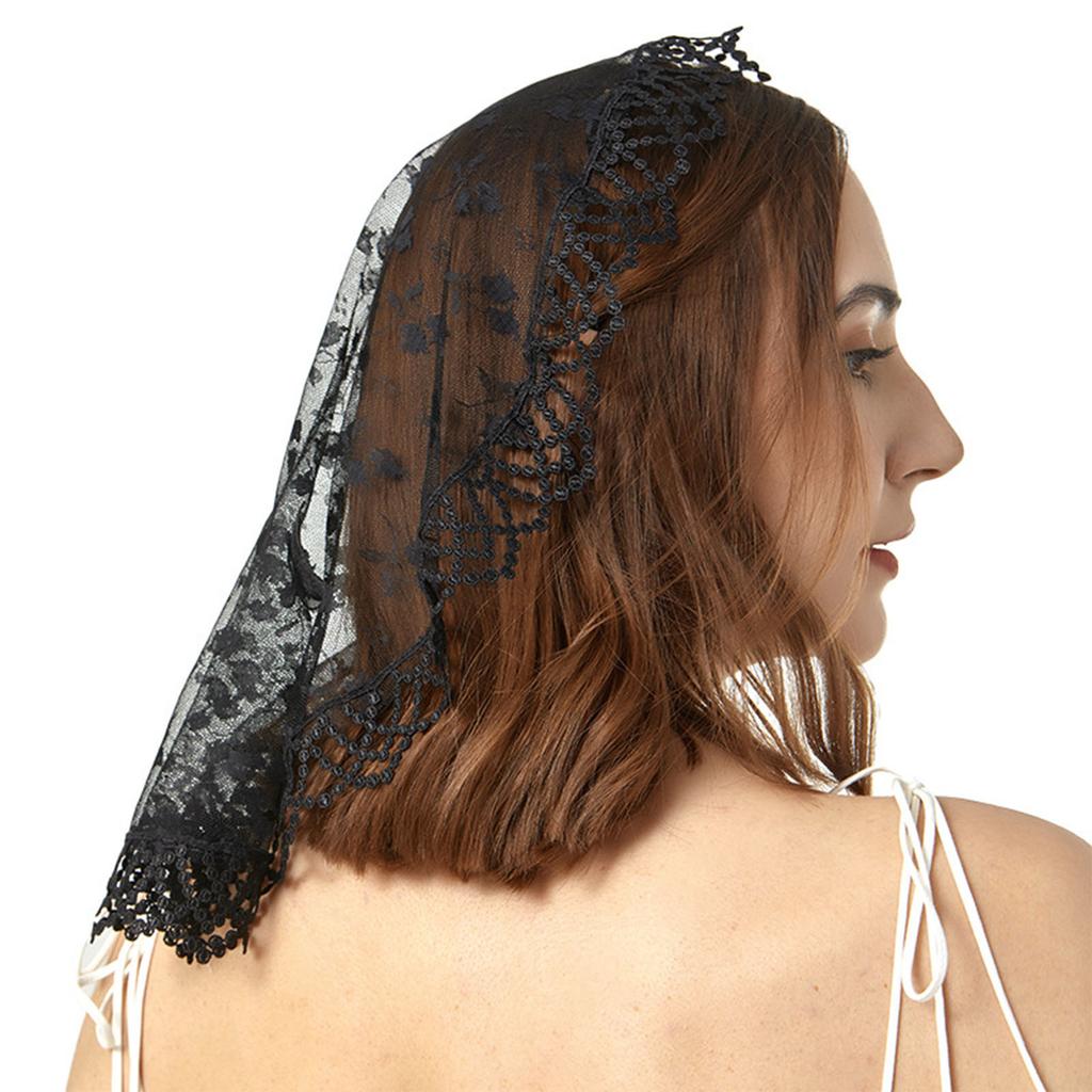 Multiuse Lace Mantilla Veil Church Headscarf Catholic Mass Veil for Various Occasion Headcover Religious Event Accessory