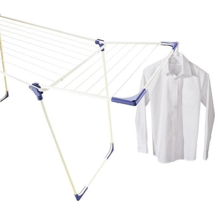 Leifheit Classic 180 Solid 81621 Clothes Drying Rack, Compact Clothes Dryer with 18m of Drying Space and 4 Hanger Holders, White