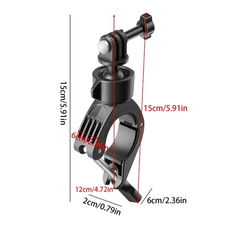 Aluminum Bike Handlebar Clamp for Sports Cameras with Double Swiveling Joints Lightweight