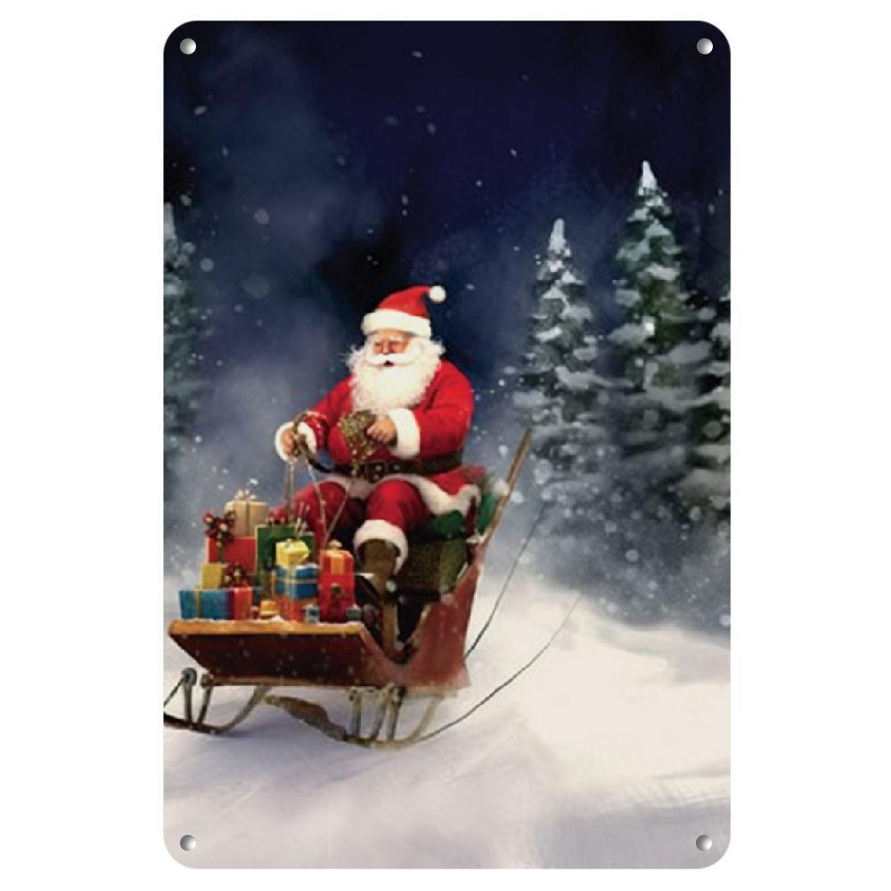 Vintage Santa Claus Metal Tin Signs Pcs Retro Iron Wall Art Plaques with Christmas Quotes Rustic Decor for Home Party