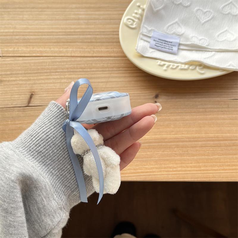 Rhombus for airpods4 apple bluetooth wireless 1/2/3 generation pro2 earphone cover pendant cute bear girl
