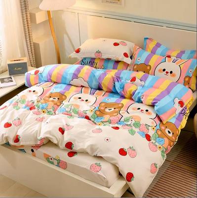 Children's Cartoon Cotton Bedding Set Duvet Cover + 2pcs Pillowcase 100% Cotton Boys Kids Girls Customized Size Bedding Set B85