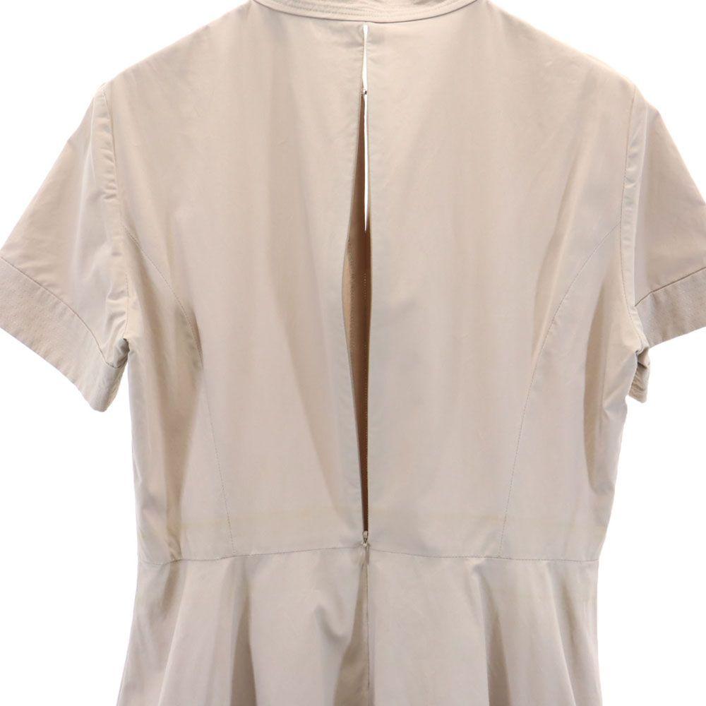 GIVENCHY Short sleeve Stand collar flare Knee-length dress 42 Beige Women Used
