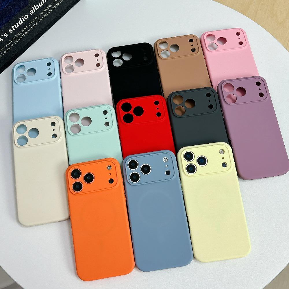 Liquid Silicone Magnetic Case for 17 Air 16 15 14 Plus 13 12 Pro Max for Magsafe Camera Protection Matte Cover