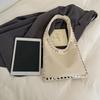 Große Kapazität Weiche Schultertaschen Ausgefallene Silber Nieten Kunstleder Hobo Tasche Jugend Punk Stil Handtasche für Lässige Outfits