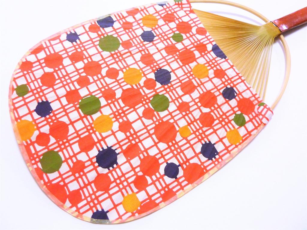 Marugame Uchiwa Dot Lattice Red Polka Dot Bamboo Fan Made with Kyoto Washi Paper Made in Japan [5 Sense] (Polka Pattern)