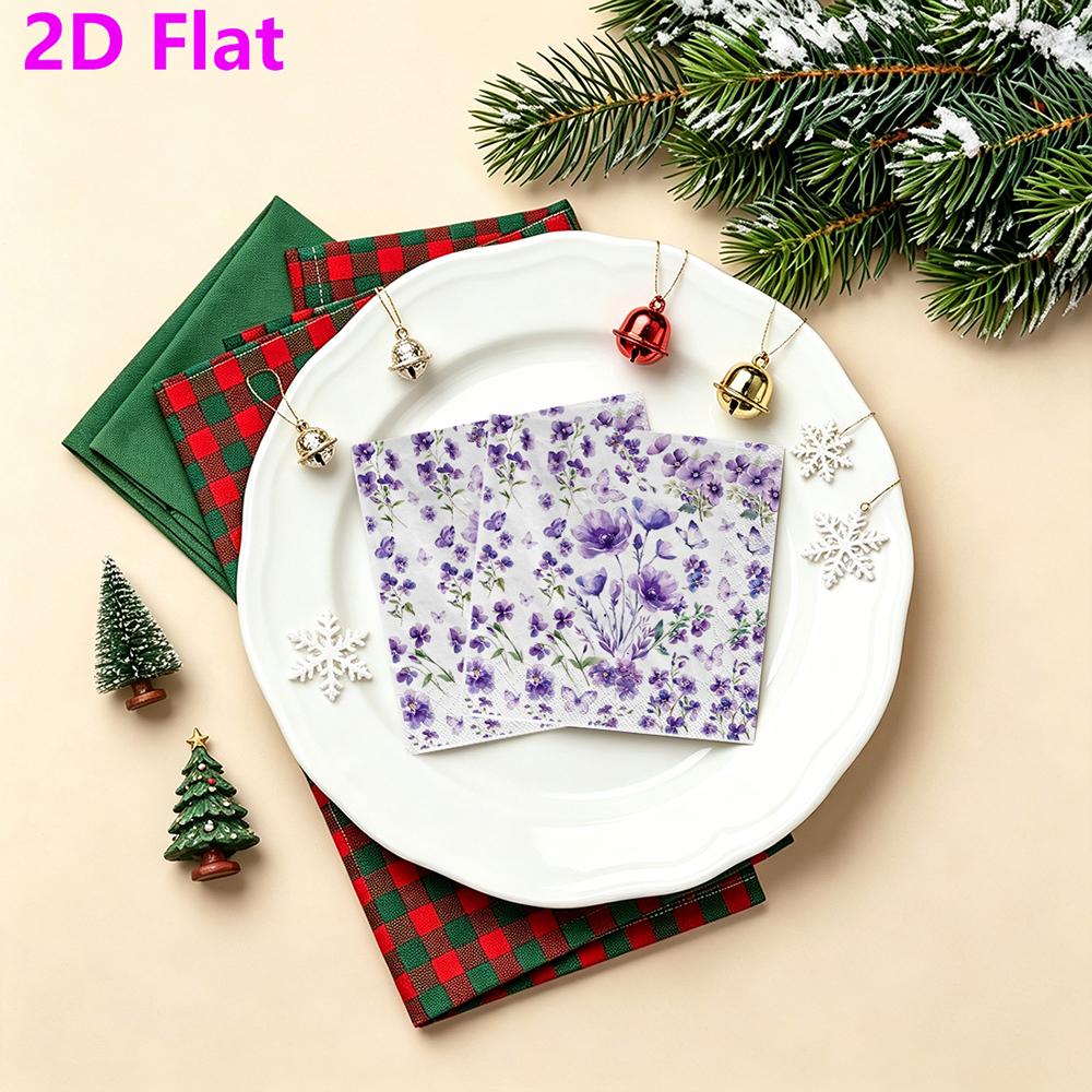 20pcs Disposable Napkins with Flower Pattern Print for Wedding,Parties,and Daily Use for Thanksgiving Fall Christmas Table Decoration