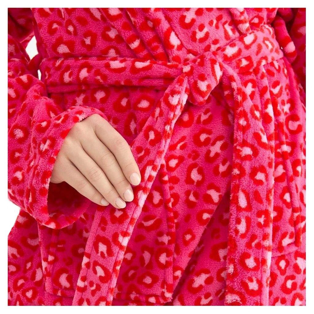 Urban Threads Womens/Ladies Leopard Print Fleece Robe