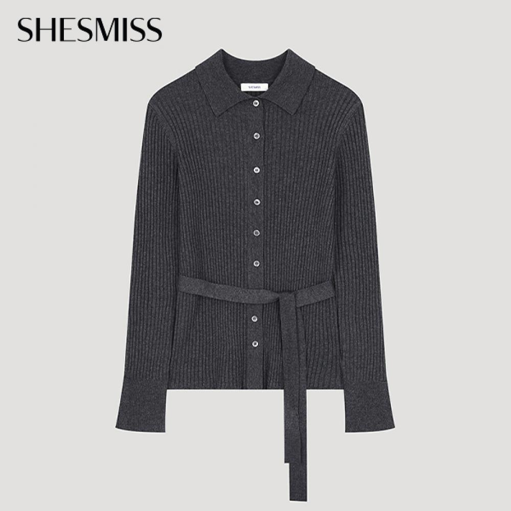

She S miSS Belted Button Collar Knit SSkpoo32050 Ch charcoal/55