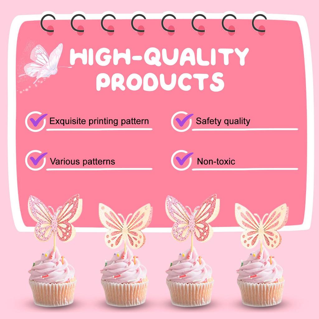 118 ks Motýlí narozeninové dekorace, Motýlí narozeninové party potřeby - Motýlí party balónky Dortové zápichy Ubrusy Nástěnné dekorace atd.