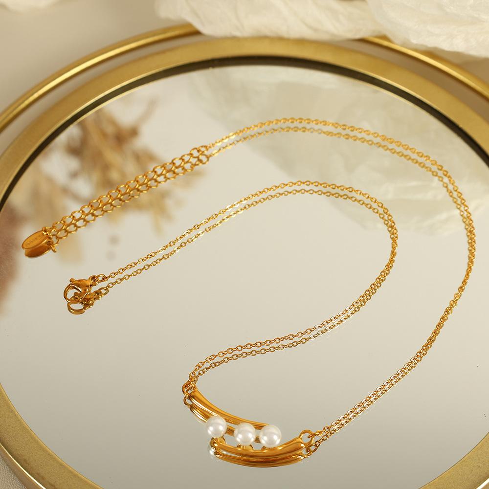 Single Row Pearl Necklace Women Ins Light Luxury Niche Temperament Girlfriends Collarbone Chain New Popular Fashion Temperament Versatile 2026 45CM