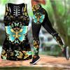 Conjunto de Top sin Mangas Hueco y Leggings con Estampado 3D de Mariposa PLstar Cosmos para Mujer, Pantalones Largos para Fitness, Yoga, Running
