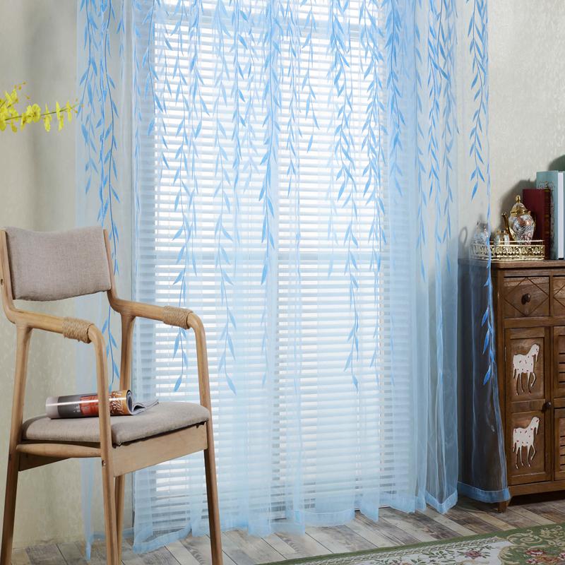 Home Yarn Curtains Willow Pattern Upscale Jacquard Fashion Chic House Room Living Room Bedroom Door Window Decoration Curtains