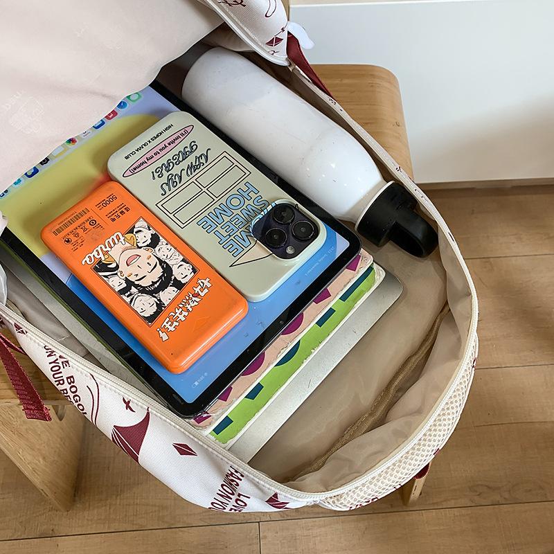 Schoolbag new high-value Korean ins college style fresh and sweet backpack junior high school students lightweight large-capacity backpack