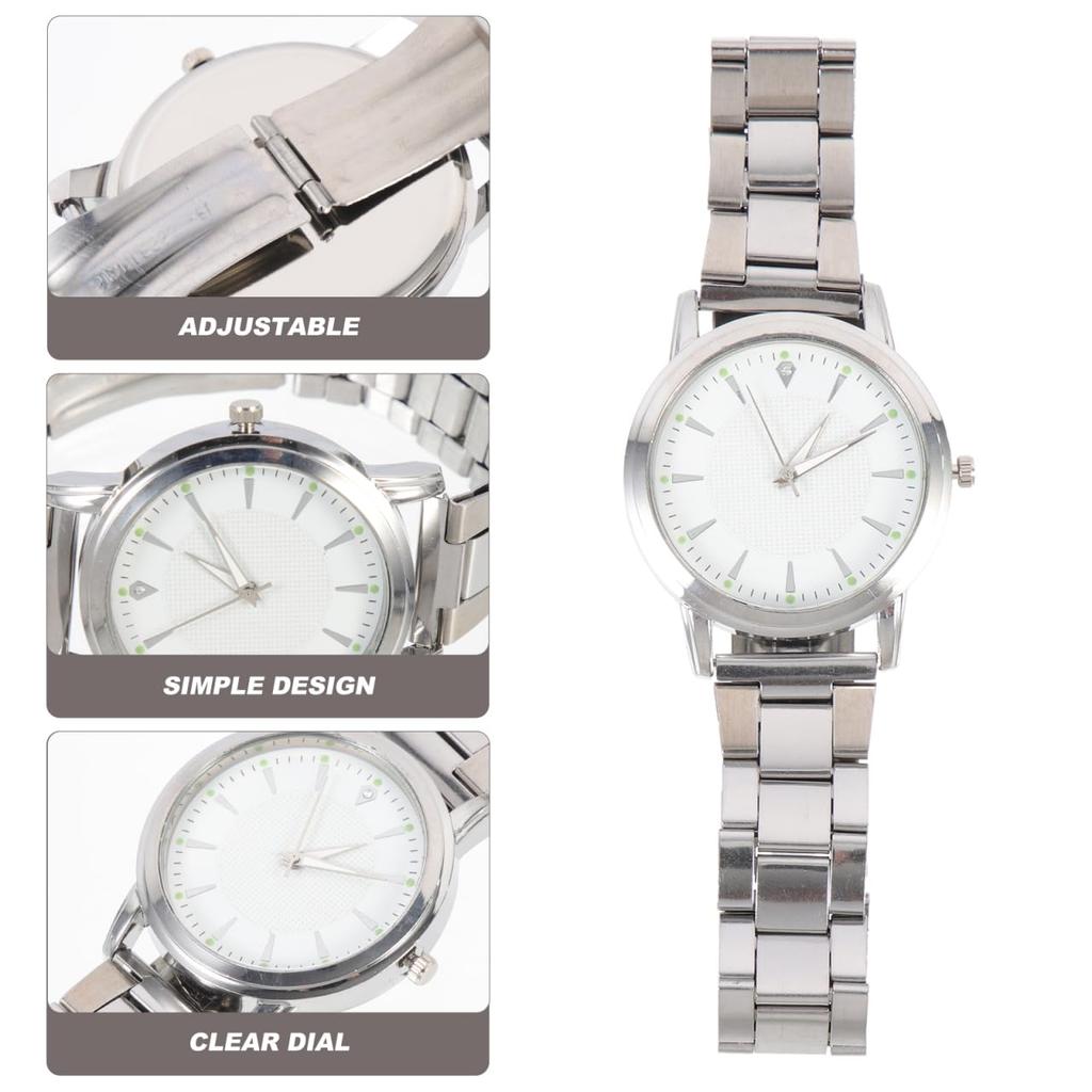 ledmomo Luminous Steel Band Watch, Men's Casual Watch, Decorative Men's Watch, Fashionable Men's Watch, White Glass Watch.