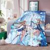 Game W-Wuthering Waves Throw Lightweight 240g Flannel Blanket Soft Skin-friendly for Summer Cooling