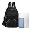 Diamond check embroidered thread riveted backpack women's fashion travel bag casual all-match women's backpack