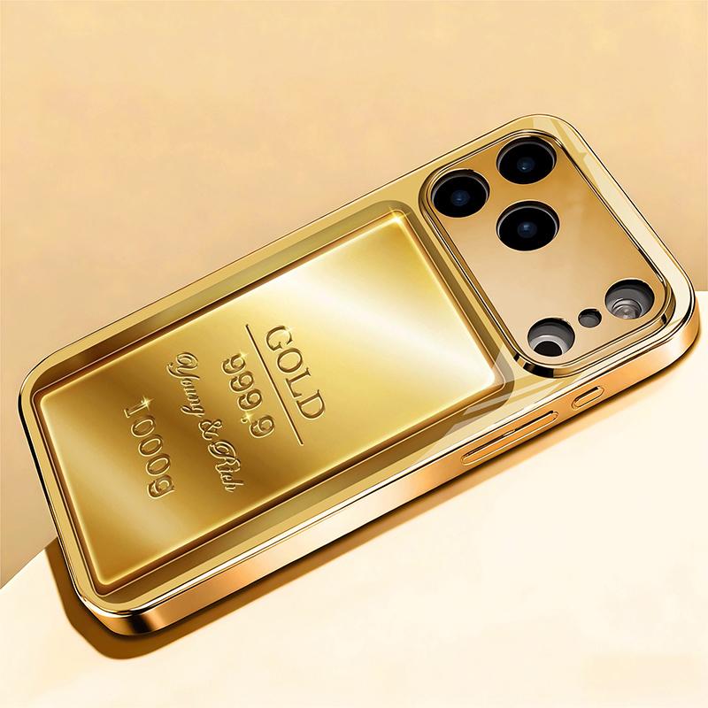 Zlatý Vzor Zlaté Zlaté Tyčinky Zlatá Metalická Barva Skleněné Pouzdro Na Telefon Pro iPhone 17 Pro Max 11 12 13 14 15 16 Plus 17 Air 16E Kryt