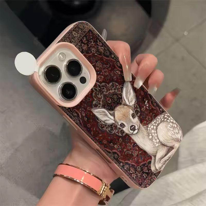 Cute Little Deer Phone Case For IPhone 11 13 12 Pro 14 16 Plus 15 Pro Max Case 17Air Case Silicone Shockproof Soft Cover Cases