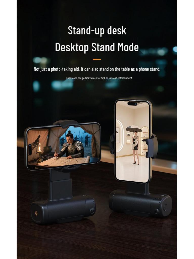 Bluetooth Single-Axis Phone Stabilizer with Selfie Light & Focus Adjustment for Outdoor Photography/Live Streaming