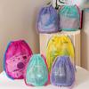 1PC Mesh Drawstring Pocket Portable Drainage Storage Bag Swimming And Bathing Bag Foldable Travel Storage Bag Grooming Bag