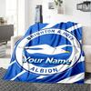 1pc Brighton & Hove Albion F.C. Blanket with Custom Name, Gift, for Men and Women, Soft Blanket, Good for Sofa Bed Couch Travel, Lightweight Flannel B