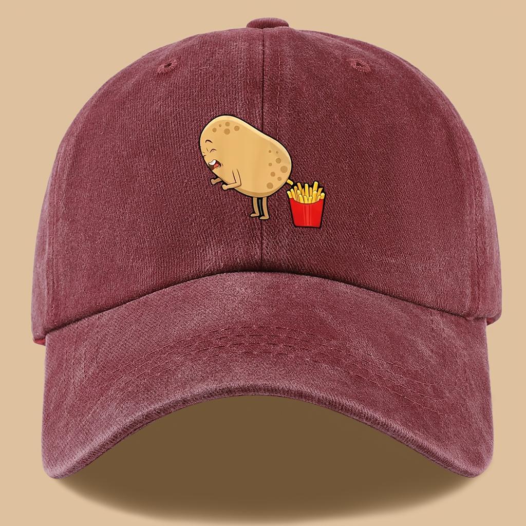 Humorous Potato Chip Printed Baseball Cap,outdoor Hat Suitable for Holiday Parties, Birthdays, Friends, Cartoon Design