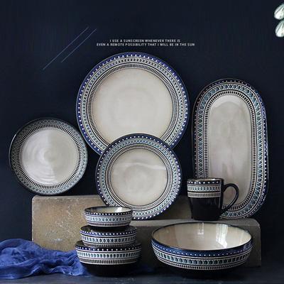 Europejski Styl Ceramiczna Zastawa Stołowa Kreatywne Ceramiczne Talerze Taca Dekoracyjna na Danie Główne Przekąski Talerze na Stek Dekoracja Stołu