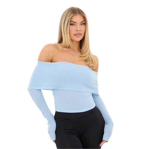I Saw It First Womens/Ladies Jersey Fitted Long-Sleeved Bardot Top