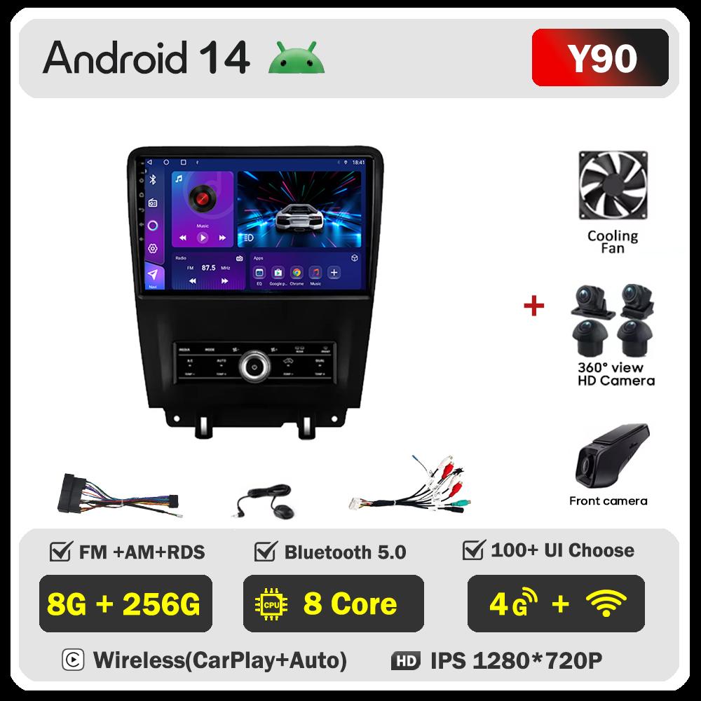 Android 14 For Ford Mustang V S-1972009 2010 2011 2012-2014 Car Multimedia Video Player Autoradio Touch Screen GPS Navigation