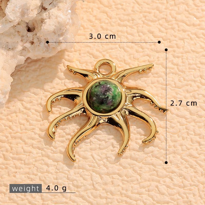 Зимняя Мода Многоцветный Натуральный Камень Звезда Ожерелье и Серьги Набор